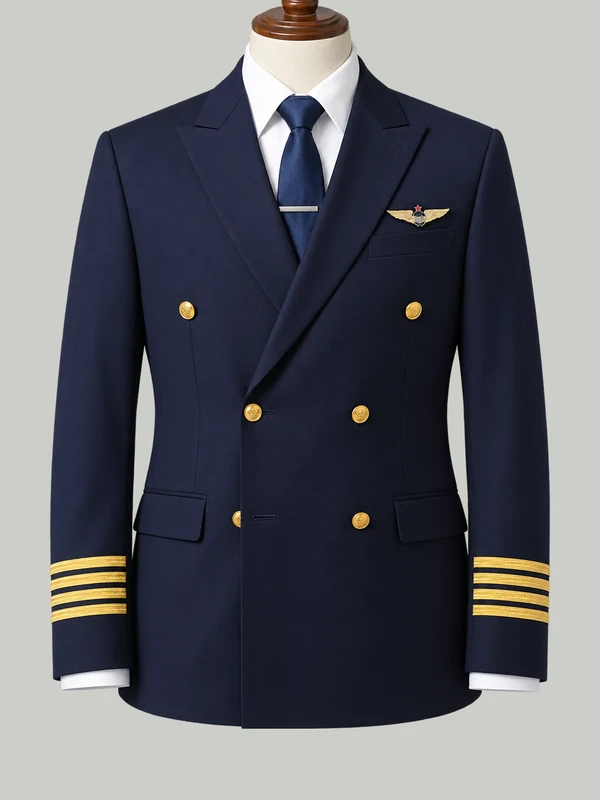 Captain Double-Breasted Jacket - bespoke airline uniform by Noble Fox