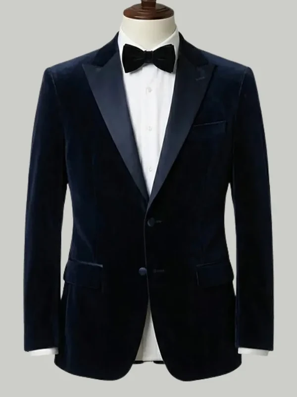 Navy Velvet Dinner Jacket - bespoke dinner jacket by Noble Fox