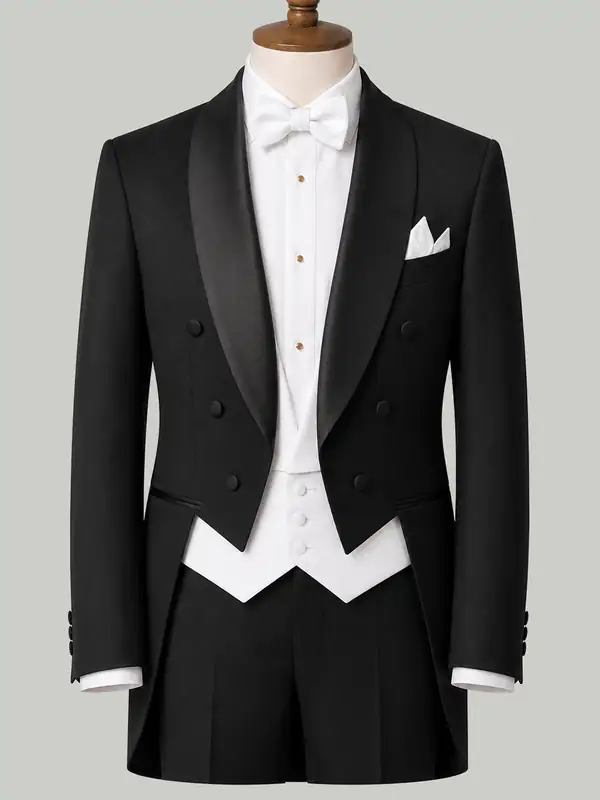 Shawl Collar Tailcoat - bespoke white tie tailcoat by Noble Fox