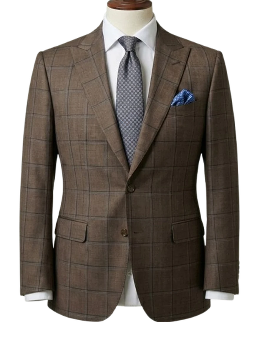 Brown Windowpane Check Suit - bespoke corporate and legal suit by Noble Fox