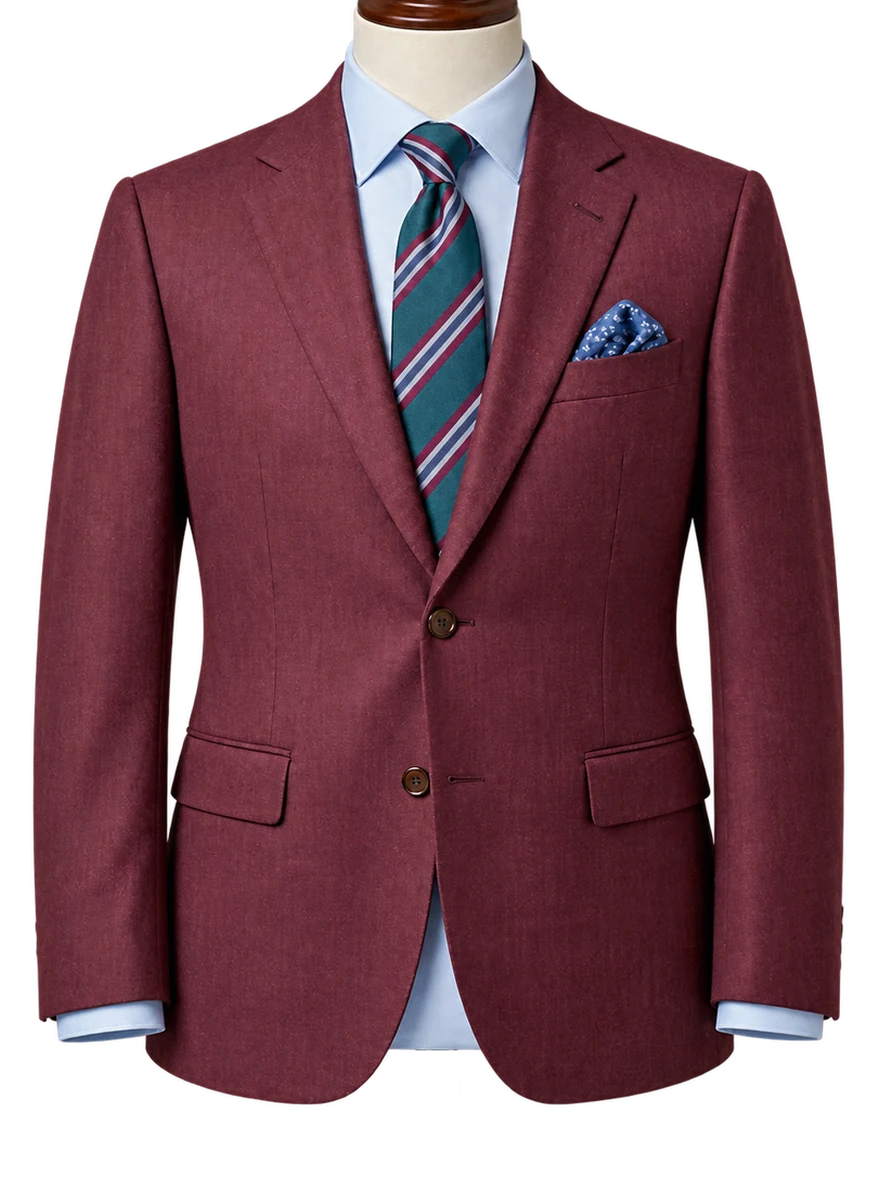 Burgundy Two Piece Suit - bespoke corporate and legal suit by Noble Fox