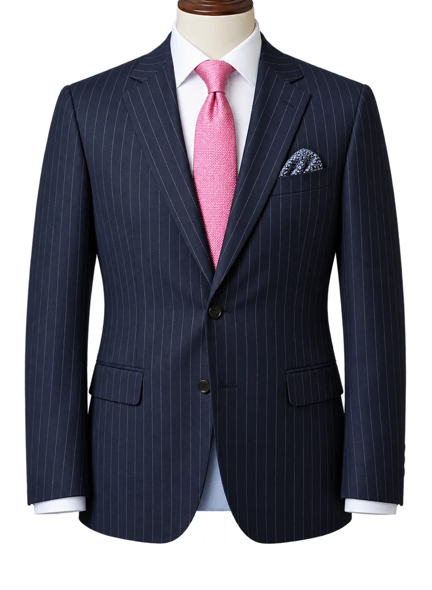 Navy Pinstripe Suit - bespoke corporate and legal suit by Noble Fox