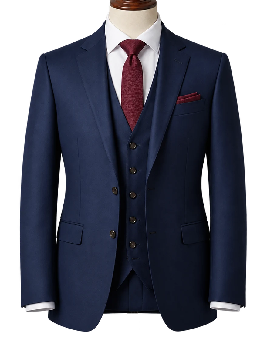 Navy Three Piece Suit - bespoke corporate and legal suit by Noble Fox