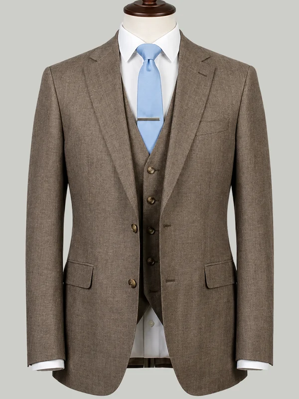 Brown Flannel Three Piece - bespoke tweed and countrywear by Noble Fox