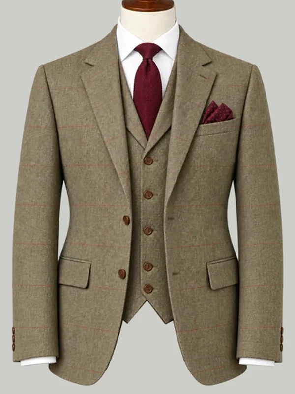 Olive Estate Tweed Three Piece - bespoke tweed and countrywear by Noble Fox