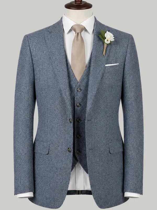 Slate Blue Tweed Three Piece - bespoke tweed and countrywear by Noble Fox