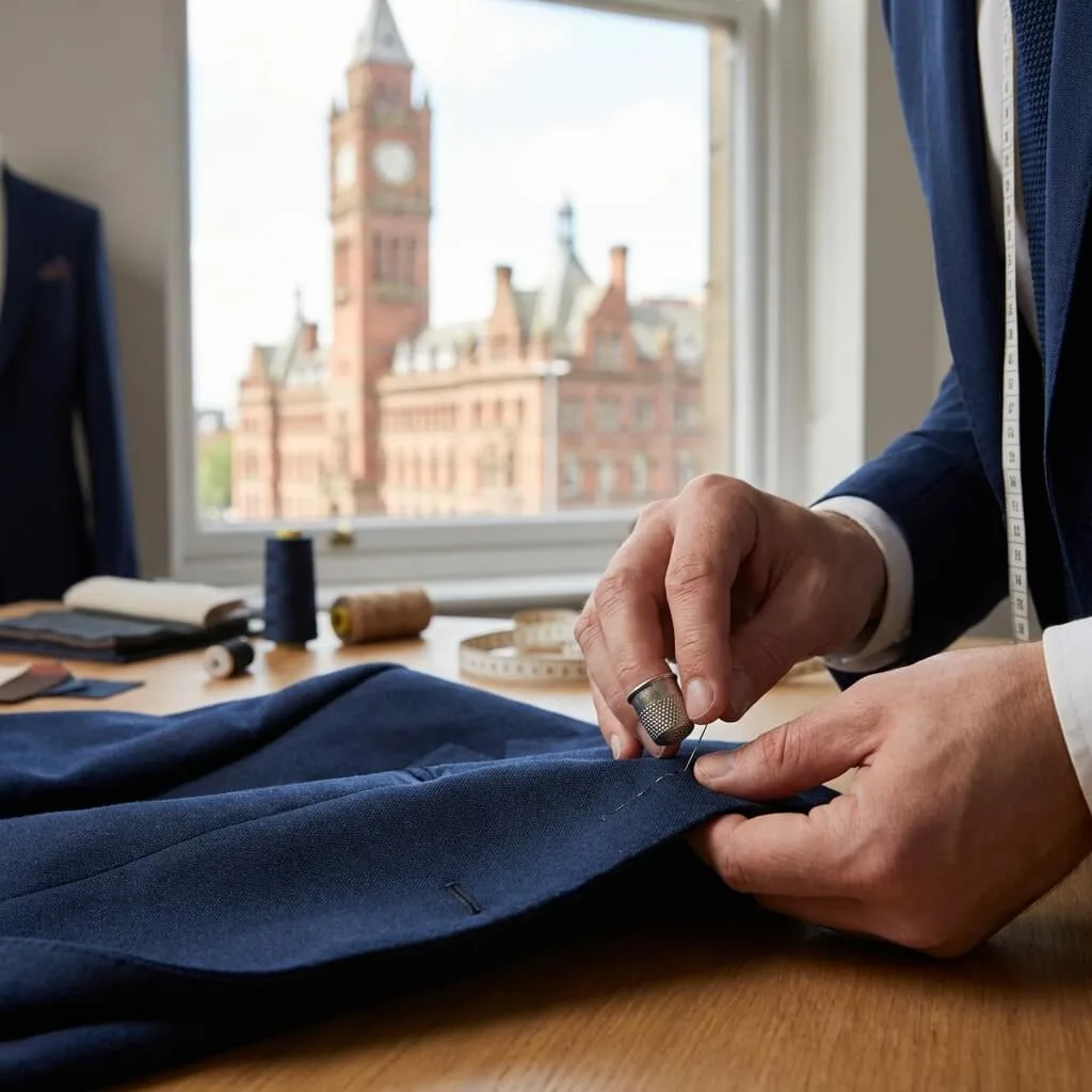 Bespoke suit craftsmanship Edinburgh