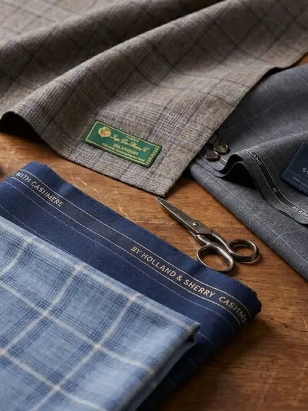 Premium wool suit fabrics from Holland & Sherry and Scabal