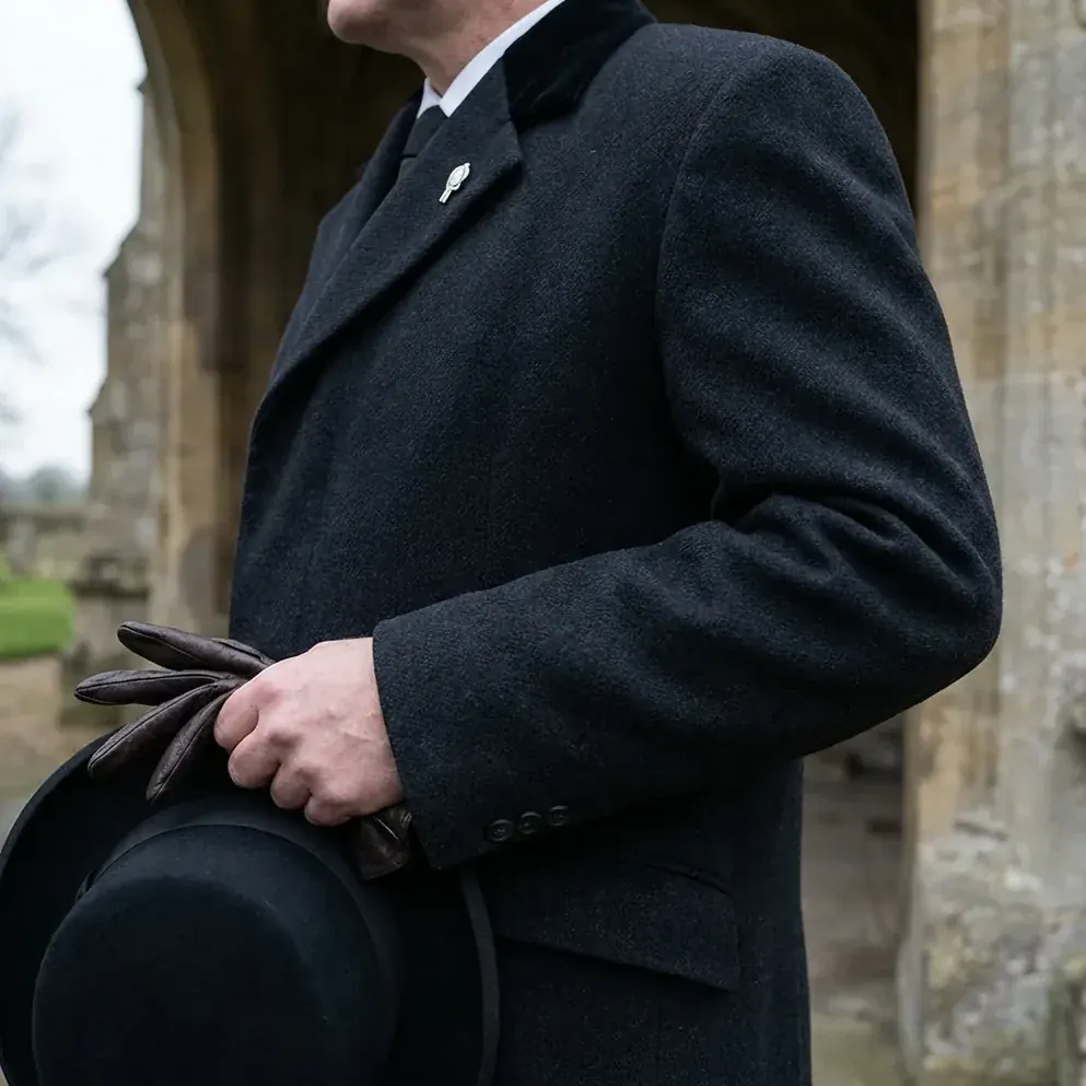 Bespoke funeral director suit outfitting UK