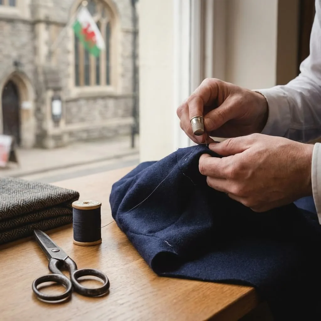 Bespoke suit craftsmanship Cardiff