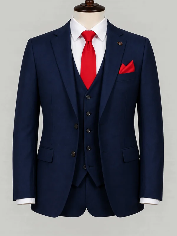 Deep Navy Three Piece - bespoke prom suit by Noble Fox