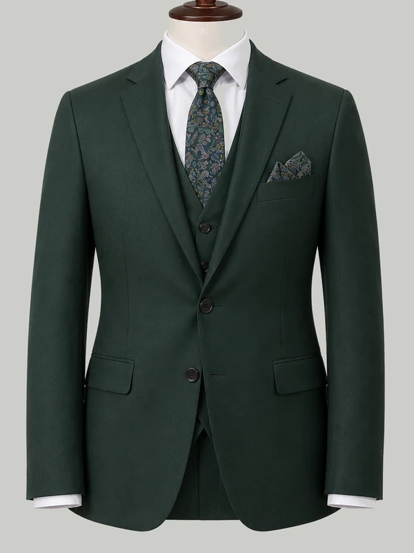 Forest Green Three Piece - bespoke prom suit by Noble Fox