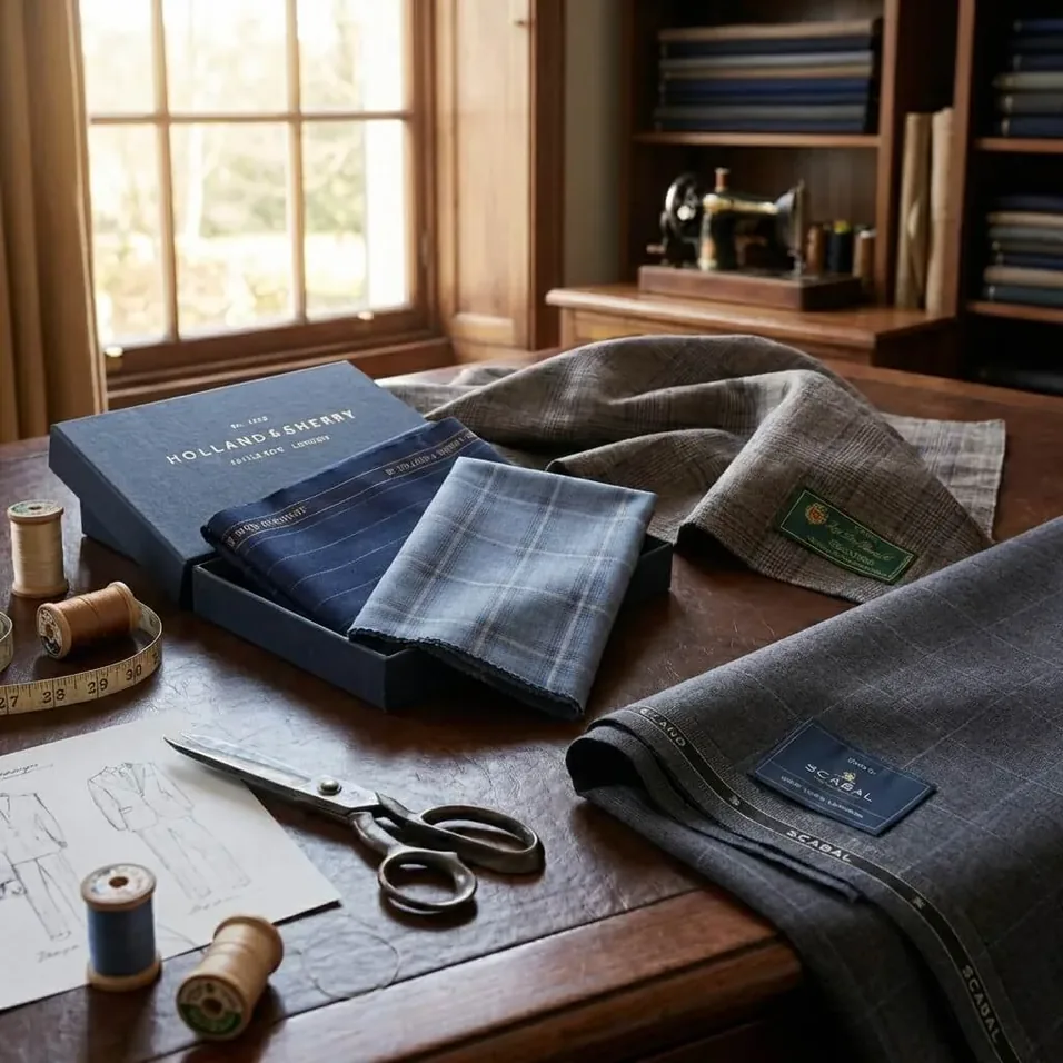 Premium suit fabric selection Sheffield