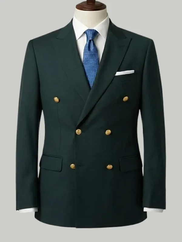Bottle Green Double-Breasted Suit - bespoke race day suit by Noble Fox