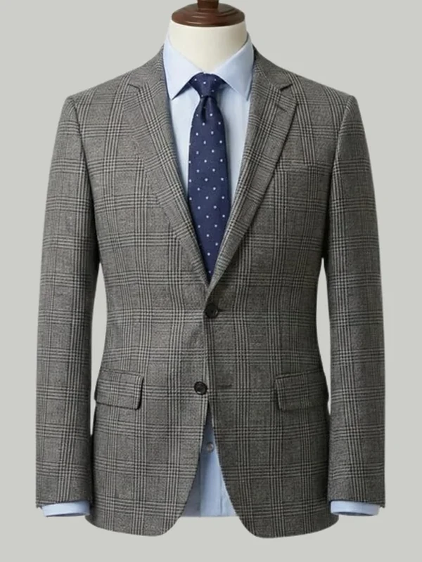 Grey Prince of Wales Check Suit - bespoke race day suit by Noble Fox