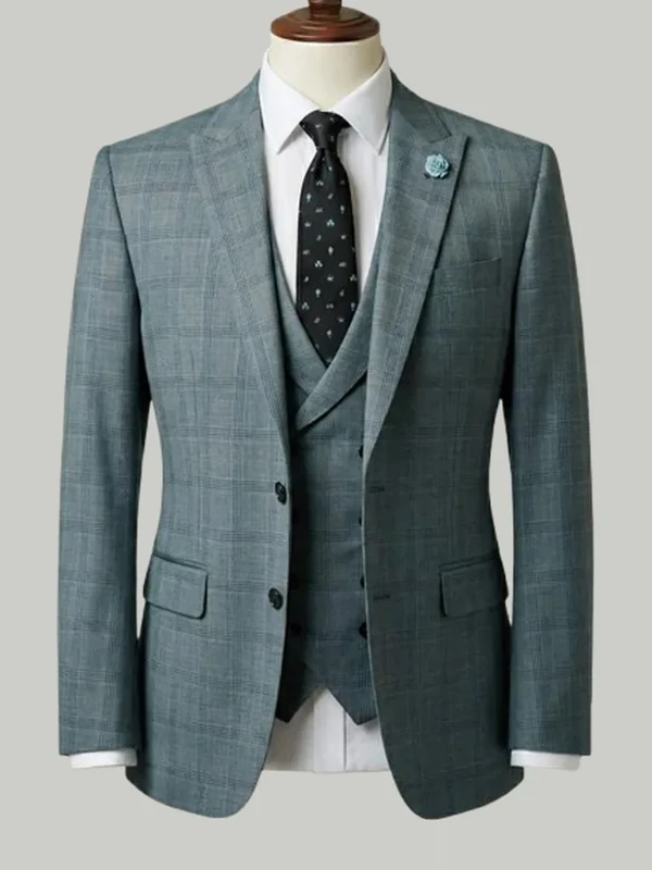 Sage Green Check Three Piece - bespoke race day suit by Noble Fox