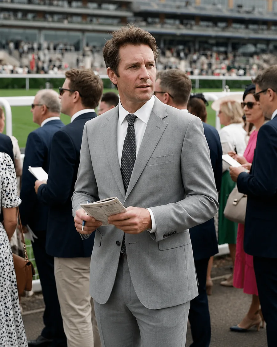 Light grey lounge suit for the Queen Anne Enclosure at Royal Ascot - Noble Fox bespoke tailoring
