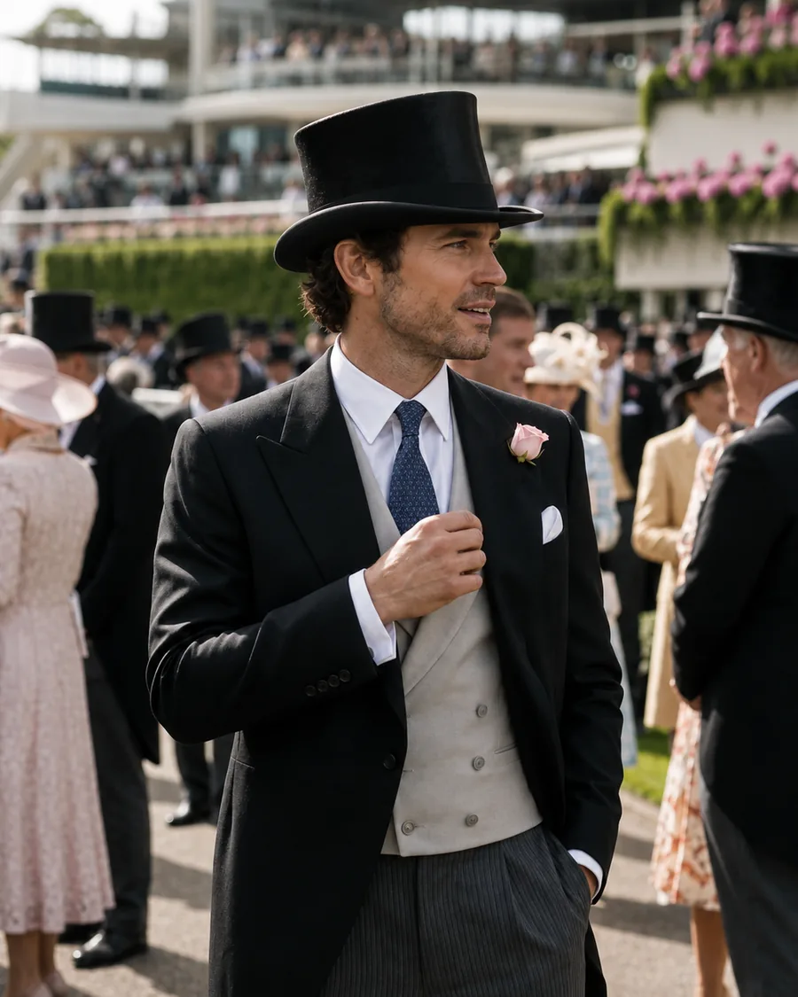 Royal Enclosure morning dress with top hat at Royal Ascot - Noble Fox bespoke tailoring