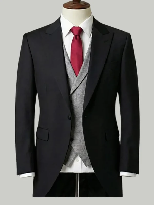 Black Morning Suit - bespoke wedding suit by Noble Fox