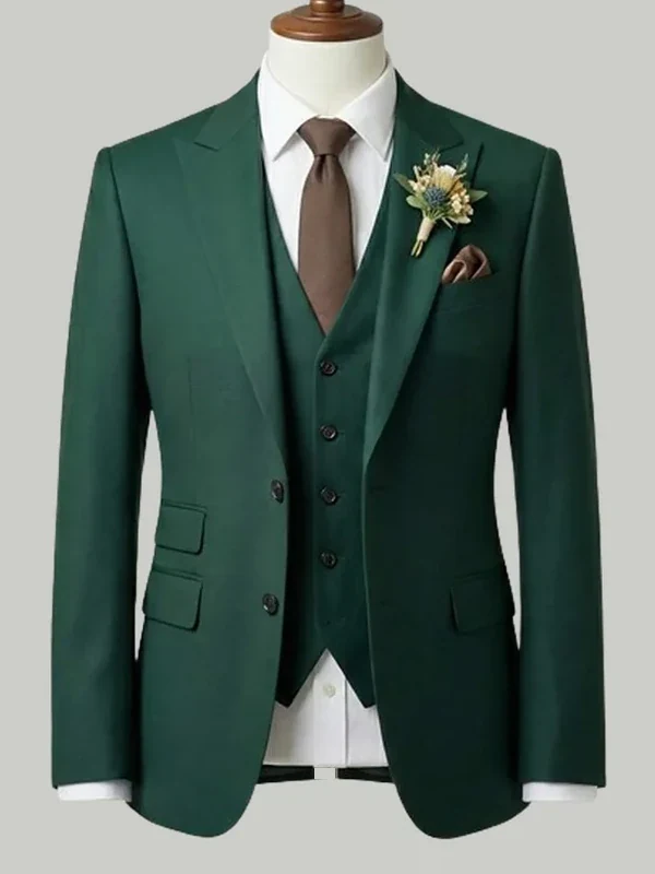 Emerald Green Three Piece - bespoke wedding suit by Noble Fox