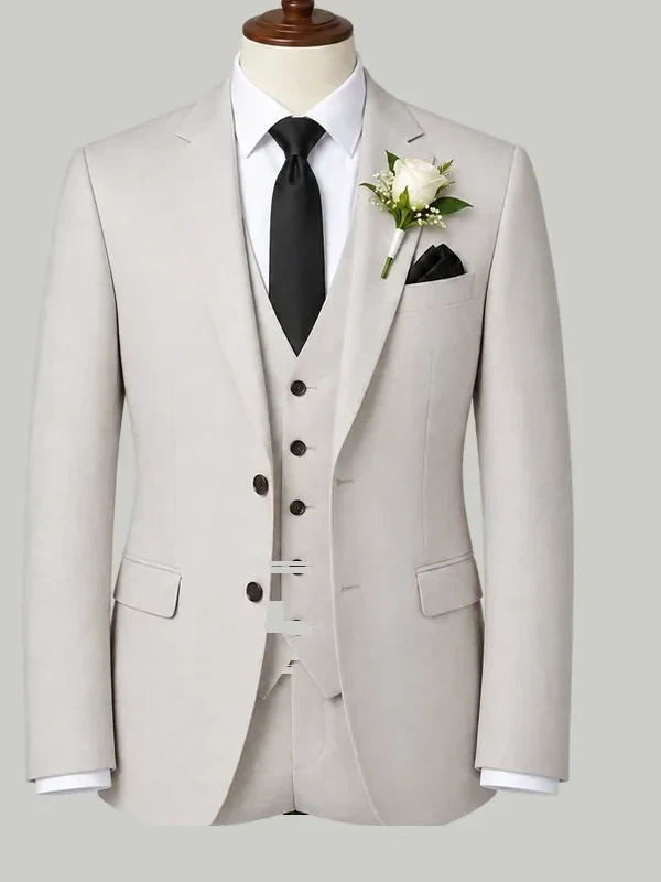 Stone Three Piece - bespoke wedding suit by Noble Fox