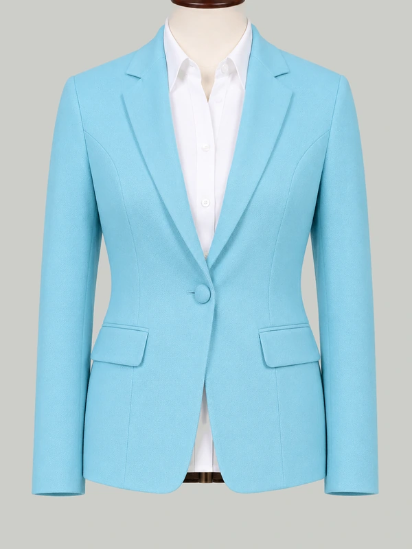 Sky Blue Tailored Jacket - bespoke women's tailoring by Noble Fox