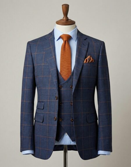 Midnight Blue Check Suit