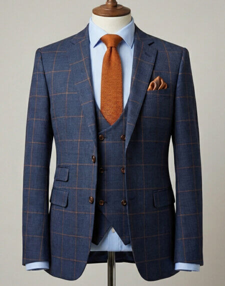 Midnight Blue Check Suit